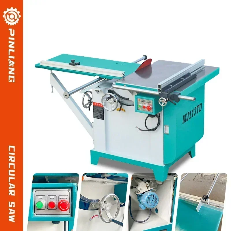 PINLIANG Tilting Arbor Sliding Table Saw Machine Circular Cutting Off Board Saw for Wood