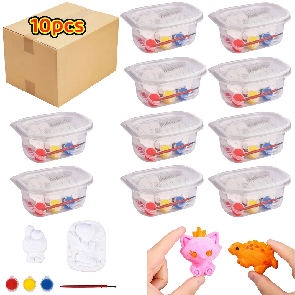 10Pcs Boxed Fun Handmade DIY Graffiti Painting Doll Set for Birthday Party Wedding Christmas New Year Easter Carnival Party Gift