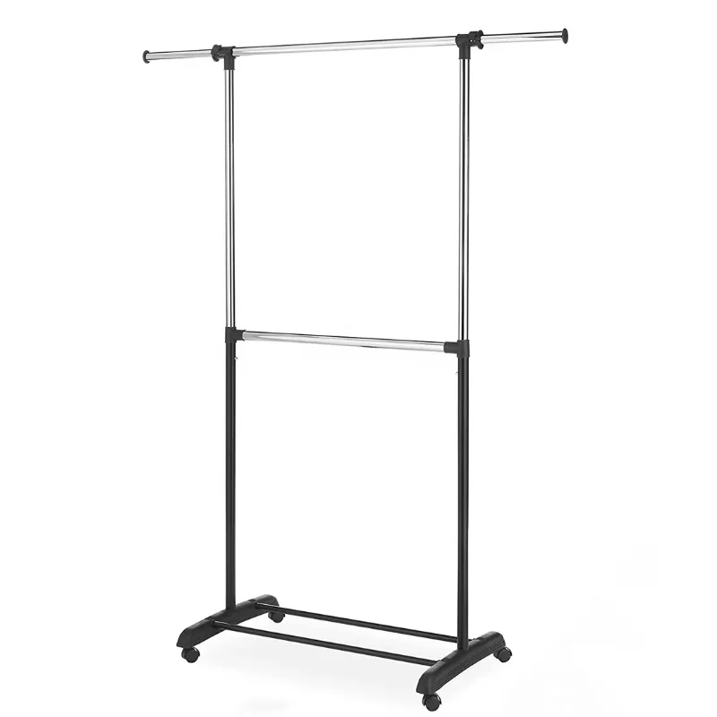 

Advanced Adjustable Portable Clothing Rack Industrial Modern Clothing Rack Foldable Double Bar Clothing Rack