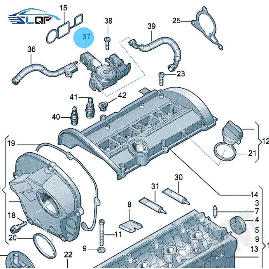 06H103495AB Separator oleju, zawór PCV, moduł EA888 2 do Audi TT A4 A5 A6 Q5 VW Golf GTI Tiguan Touran Passat CC 06H 103 495 AE — zdjęcie 7
