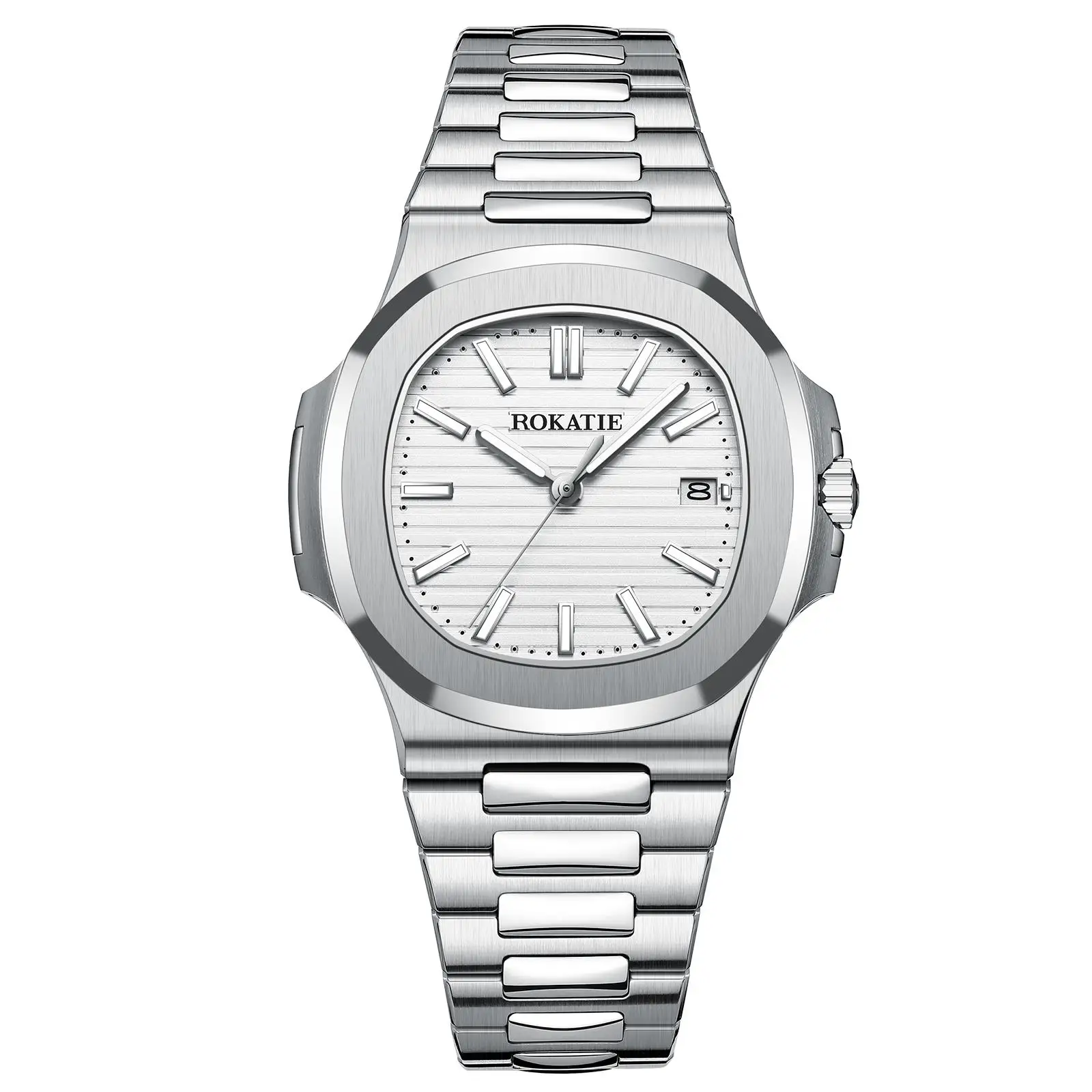 ROKAT Mechanical Watches Luminous Needle Stainless Steel 316L 9015 Movement Automatic Watch 5ATM Waterproof Automatic Wristwatch