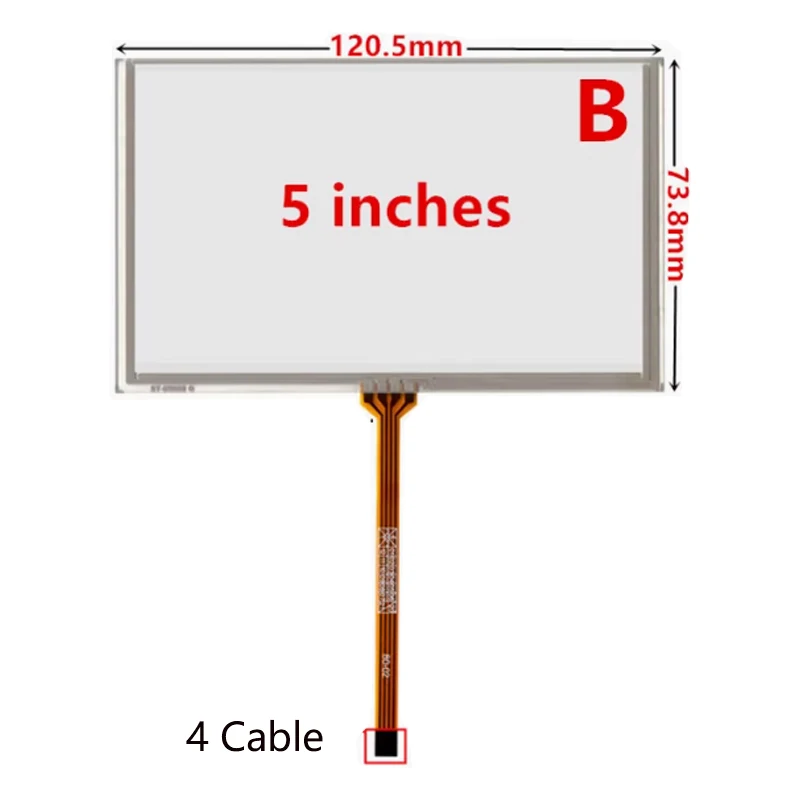5inch 4-wire 117X71MM 120X73MM Resistive Touch Screen GPS Navigation Handwriting External Screen Multimedia Industrial Glass