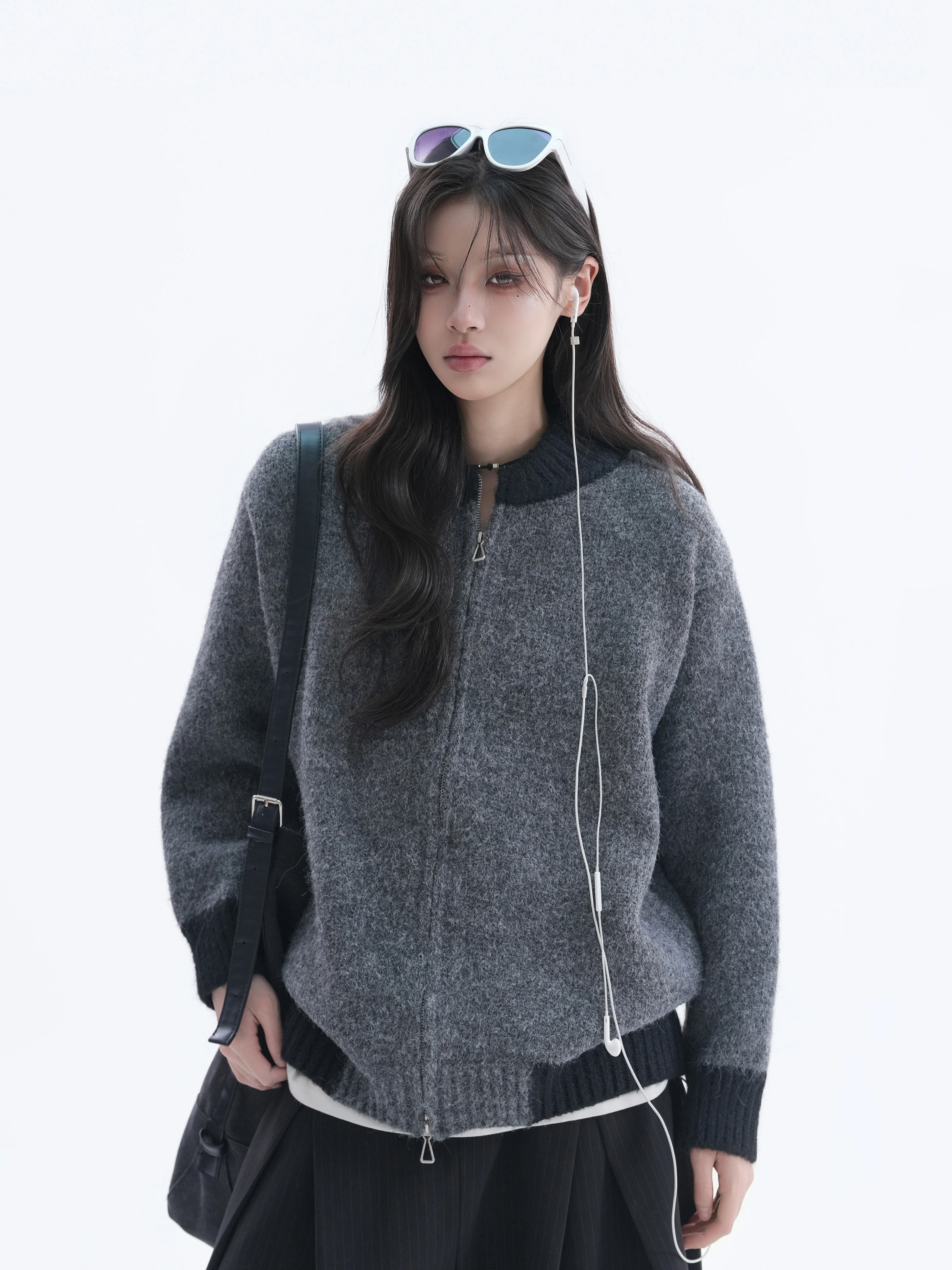 Retro Tie Dye Knitted Open Cardigan Neutral Style Oversized Sweater Jacket Soft Polyester Long Sleeve for Men And Women