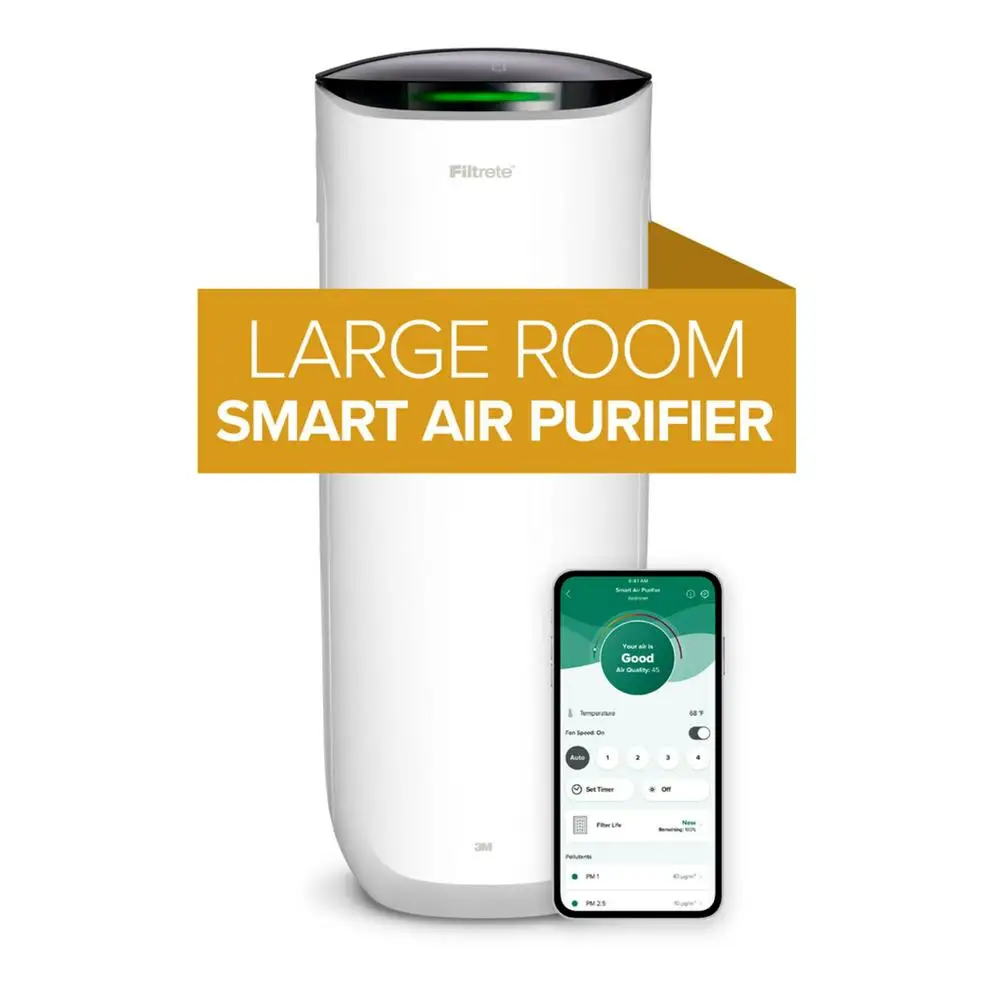 Air Purifier Smart Device True HEPA Carbon Filter Large Coverage 310 ft² Automatic Mode App Control Dual-Stage Filtration Filter