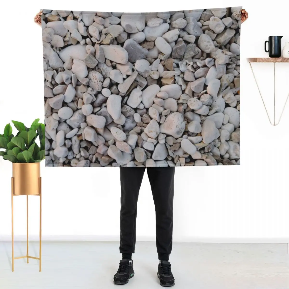 Summer break Pebble beach , Original photography Summer is my season Throw Blanket Quilt heavy to sleep Bed Blankets