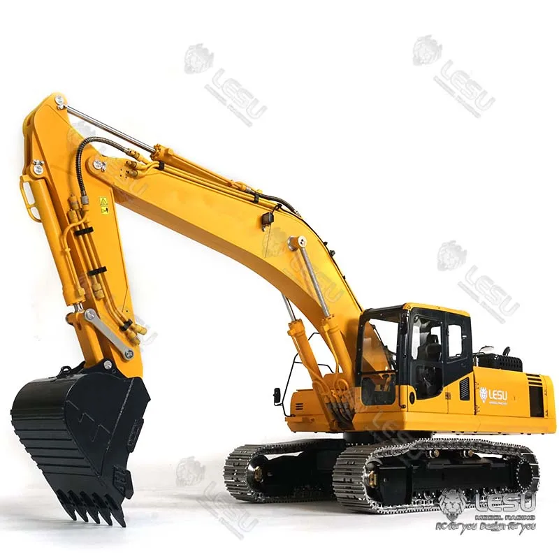 Lesu 1/14 Pc360 Rc Hydraulic Excavator Metal Sprocket Pump Painted Yellow Digger Truck Model Toys For Adults Thzh0900