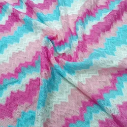 Handmade Wavy Knitted Fabric Cloth Crocheted Lace Dress Thin Retro Colored Striped Clothing Accessories DIY Fabric Wholesale