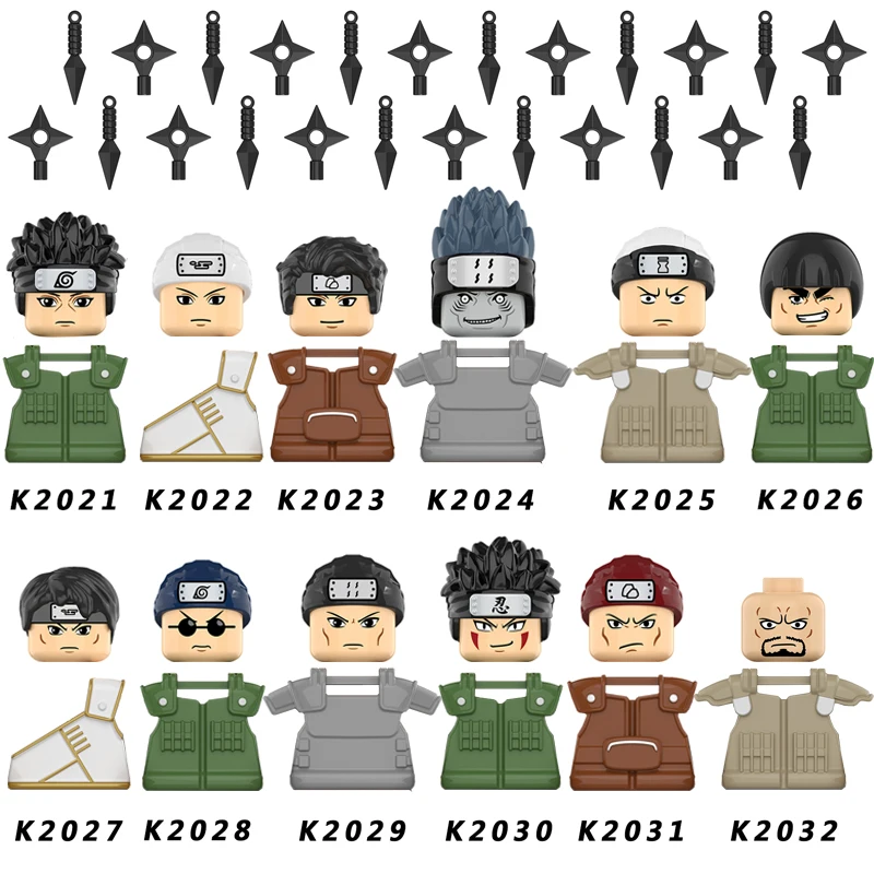 Bloc de construction de figurines, série de personnages d'anime japonais, accessoires MOC, équipement de Combat de tête, jouets pour enfants, cadeau KDL804