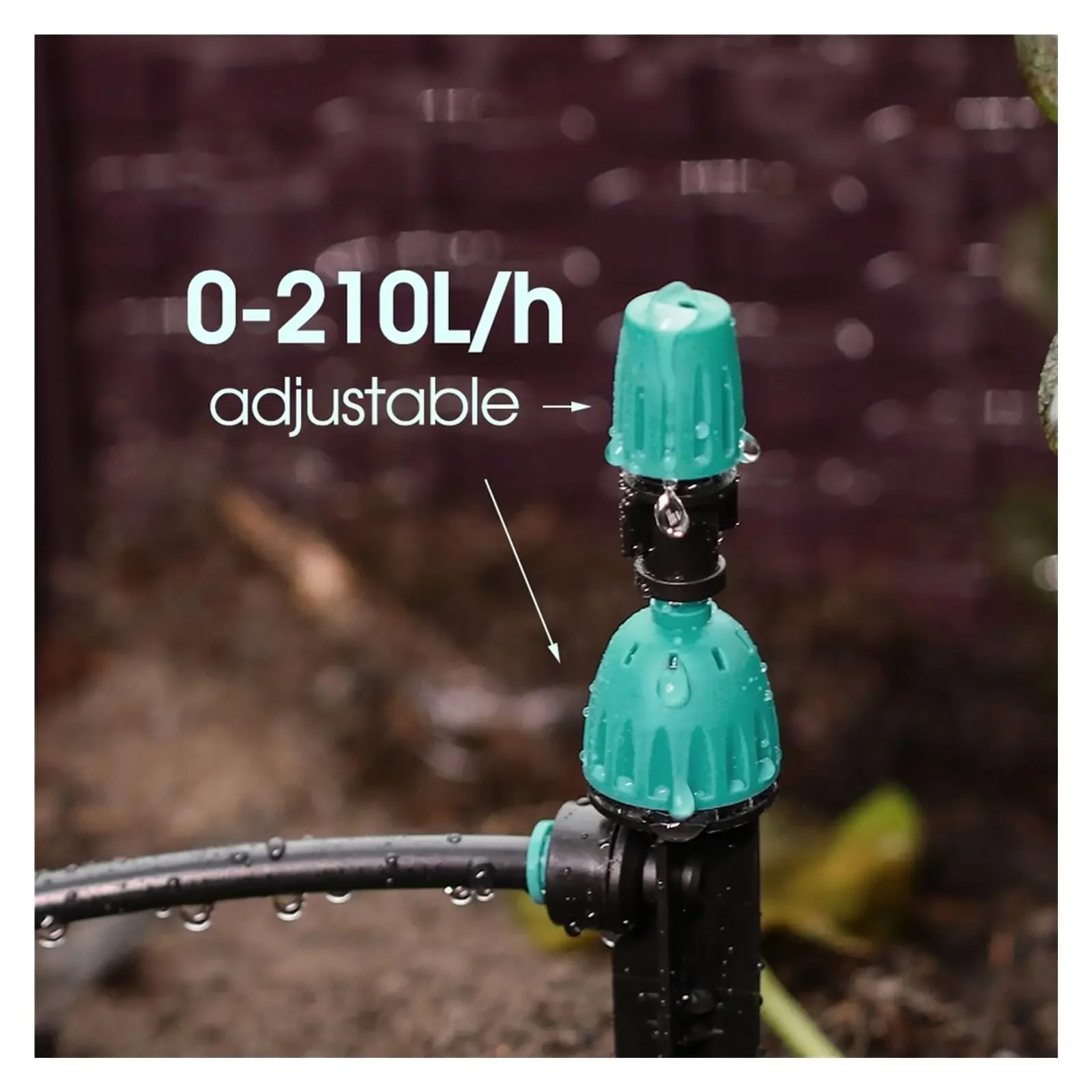 2 in 1 Drip Irrigation Transmitter Atomizing Nozzle for 1/4 Inch Pipe 360 Degree Flow Dropper for Garden Irrigation Watering Kit