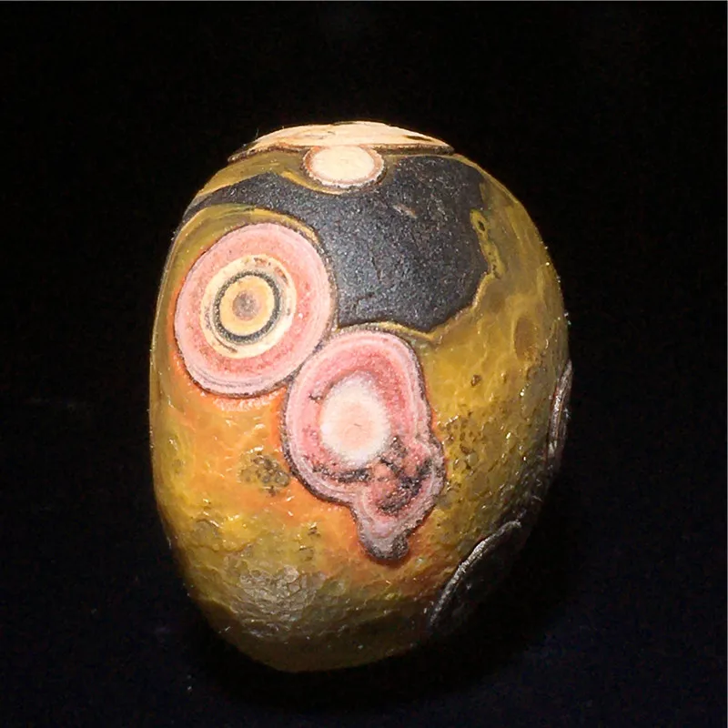 Selected Mongolian beautiful surface agate eye stone rough natural Tang Sancai eye stone coin stone shape leakage