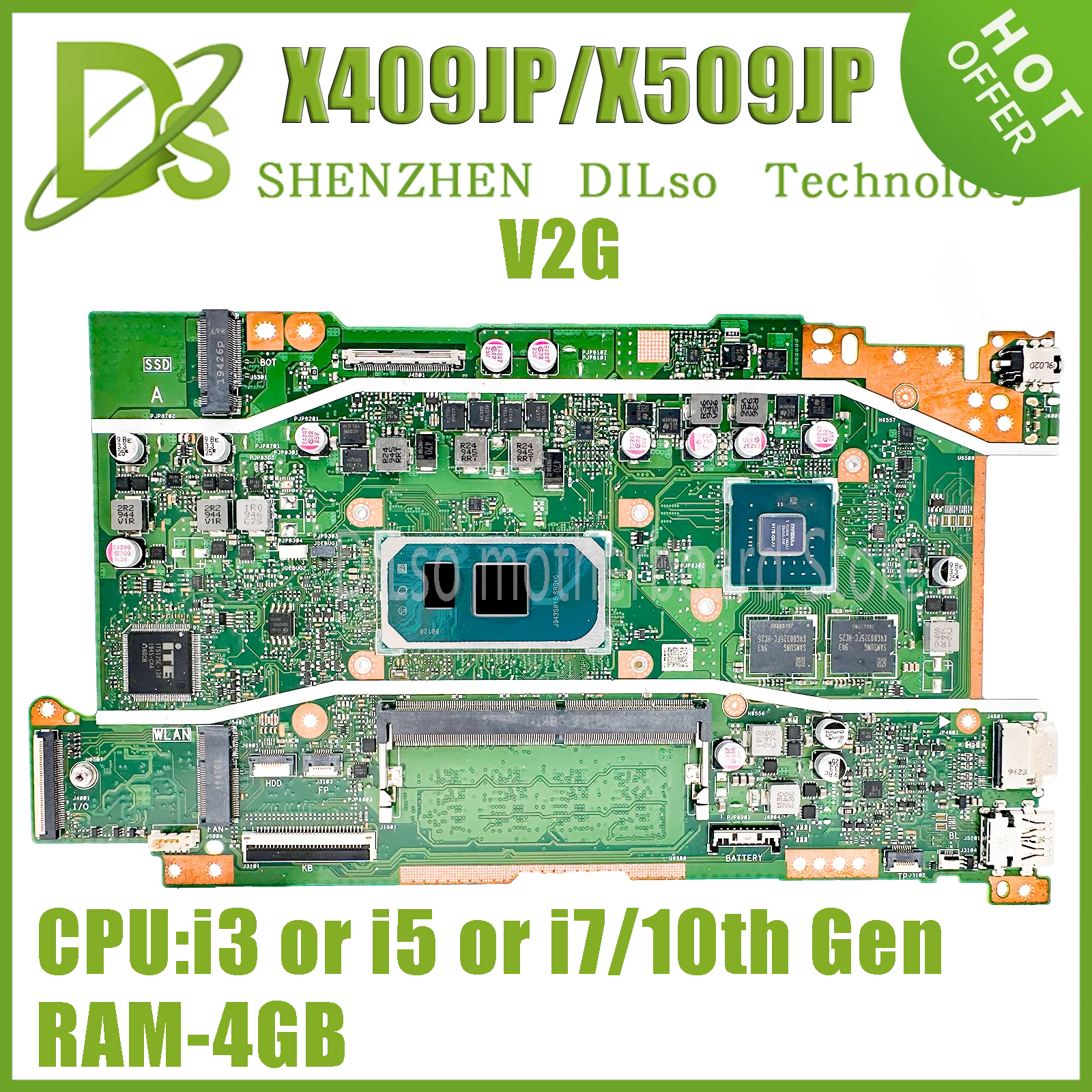 

X409J Mainboard P1510CJA X409JA X509JA X409JP X509JP X409JB X509JB R409J A409J F409J A509J F509J Laptop Motherboard I3 I5 I7 4GB