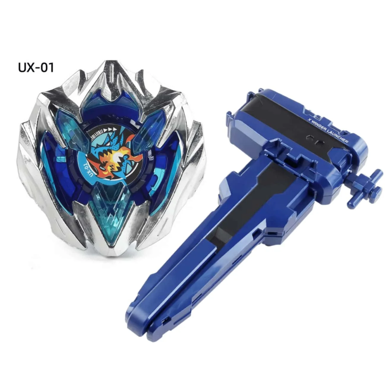Takara Tomy UX-01 Dran Buster 1-60A Silberblau Multi Nana-iro Exklusiver Angriffs-Kampf-Spinnkreisel für Jungen, Sammler-Gyro-Spielzeug – Detail 8