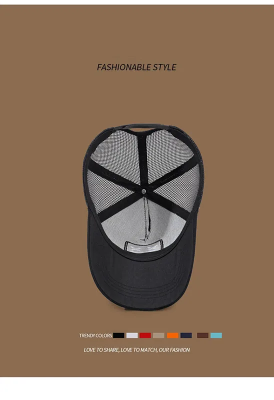 Herren-Baseballkappe mit gesticktem lächelndem Gesicht, modische Trucker-Mütze, verstellbare Outdoor-Sonnenschutz-Freizeitmütze – Detail 9