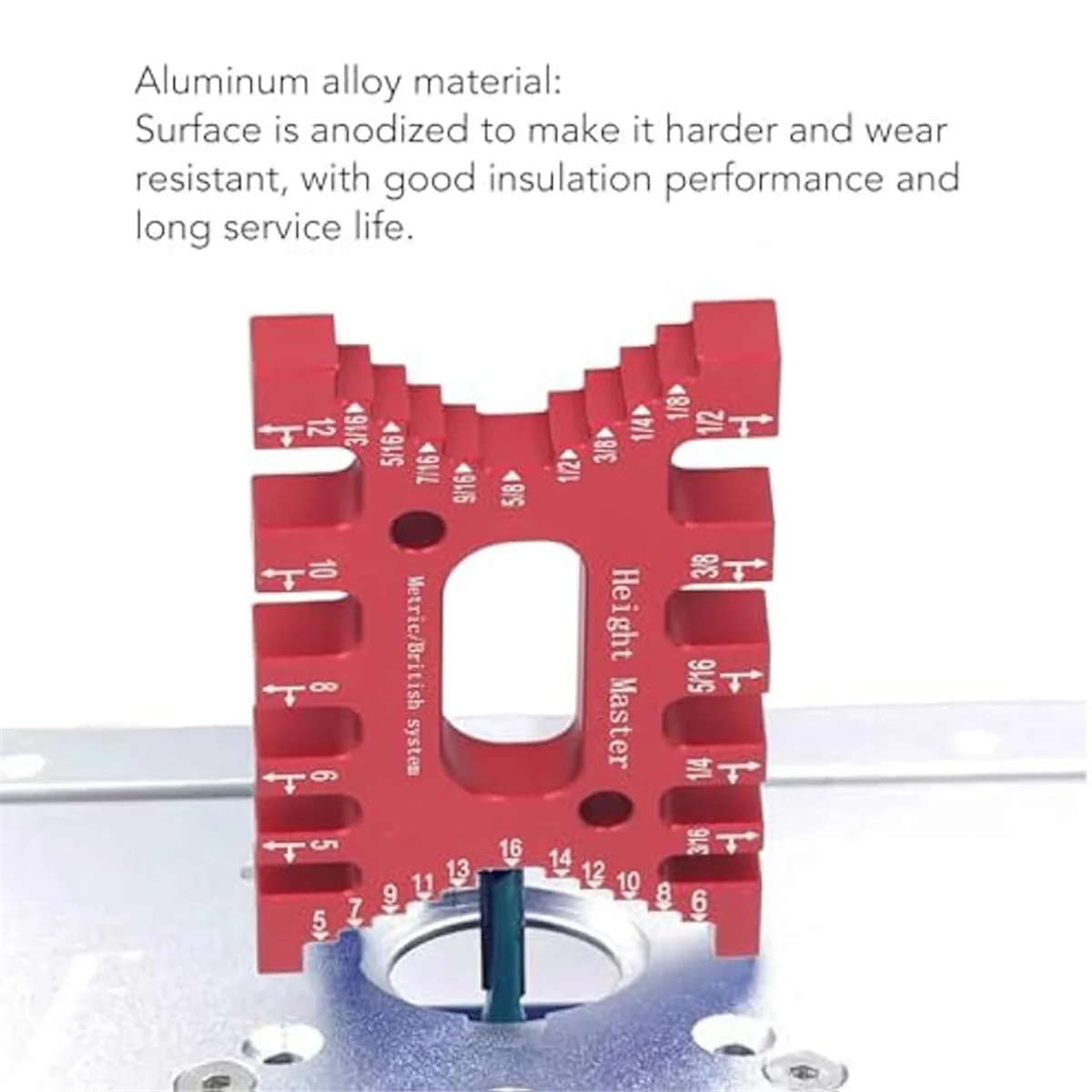 Dovetail Jig Tenon Caliper,Aluminum Alloy Scale Measuring Tool Woodworking Saw Table Machine for Router and Table Saw-A