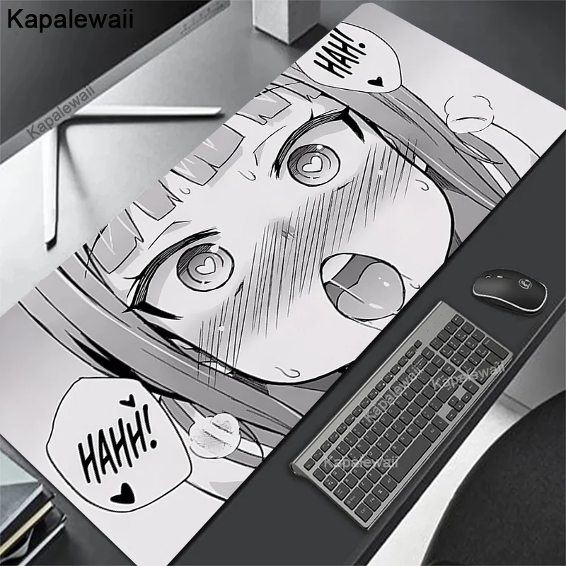 

Black And White Gaming Mouse Pad Computer Office Mousepad Anime Girl Keyboard Pad Desk Mat PC Gamer Mouse Mat Long Mausepad XXL