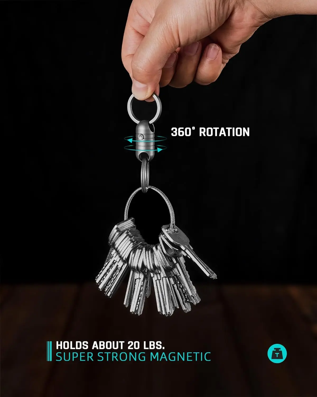 TISUR Titanium Quick Release Keychain, Retractable Key Chain Detachable Keychain Clip，Pull Apart Key Rings for Men Women