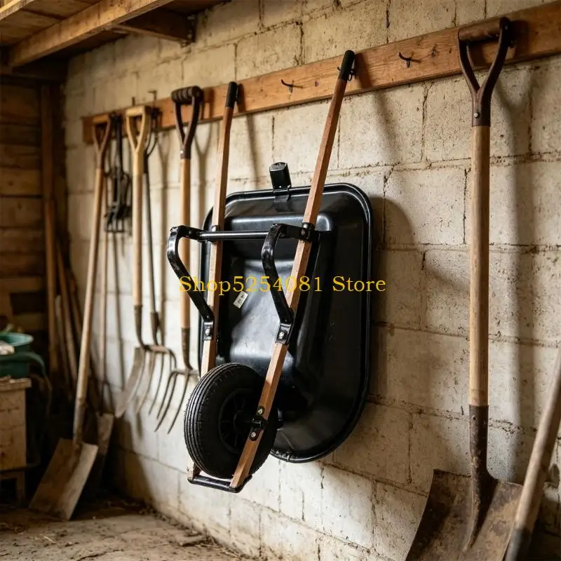 AXYC Black Wheelbarrow Storage Hook with Wall Hook and Lower Base
