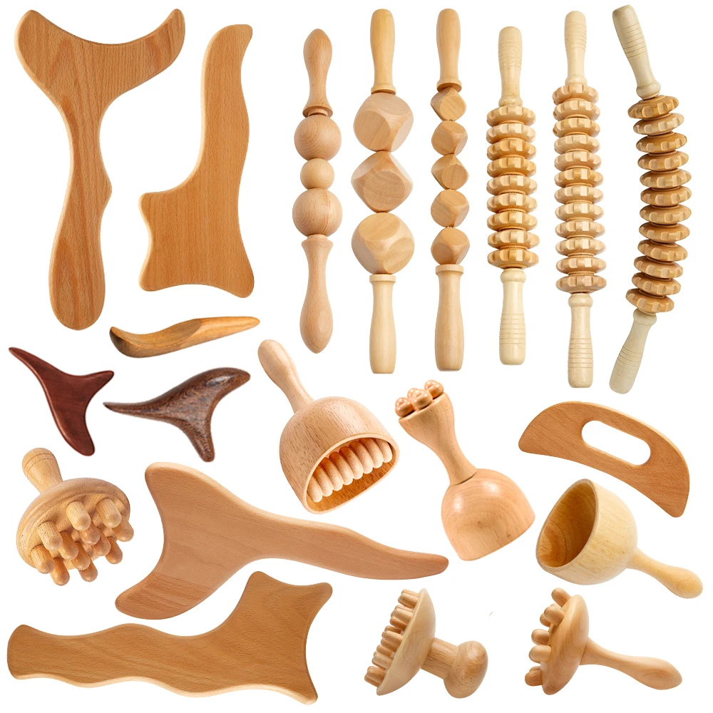 

Wood Therapy Massage Tools Anti Cellulite Massager Lymphatic Drainage Body Massager Gua Sha Tools Full Body Muscles Pain Relief