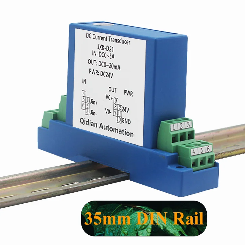 

Hall Current Transmitter Ampere 35mm Din Rail AC0-2A DC0-2A AC0-10A DC0-10A Hall Signal Isolation Converter