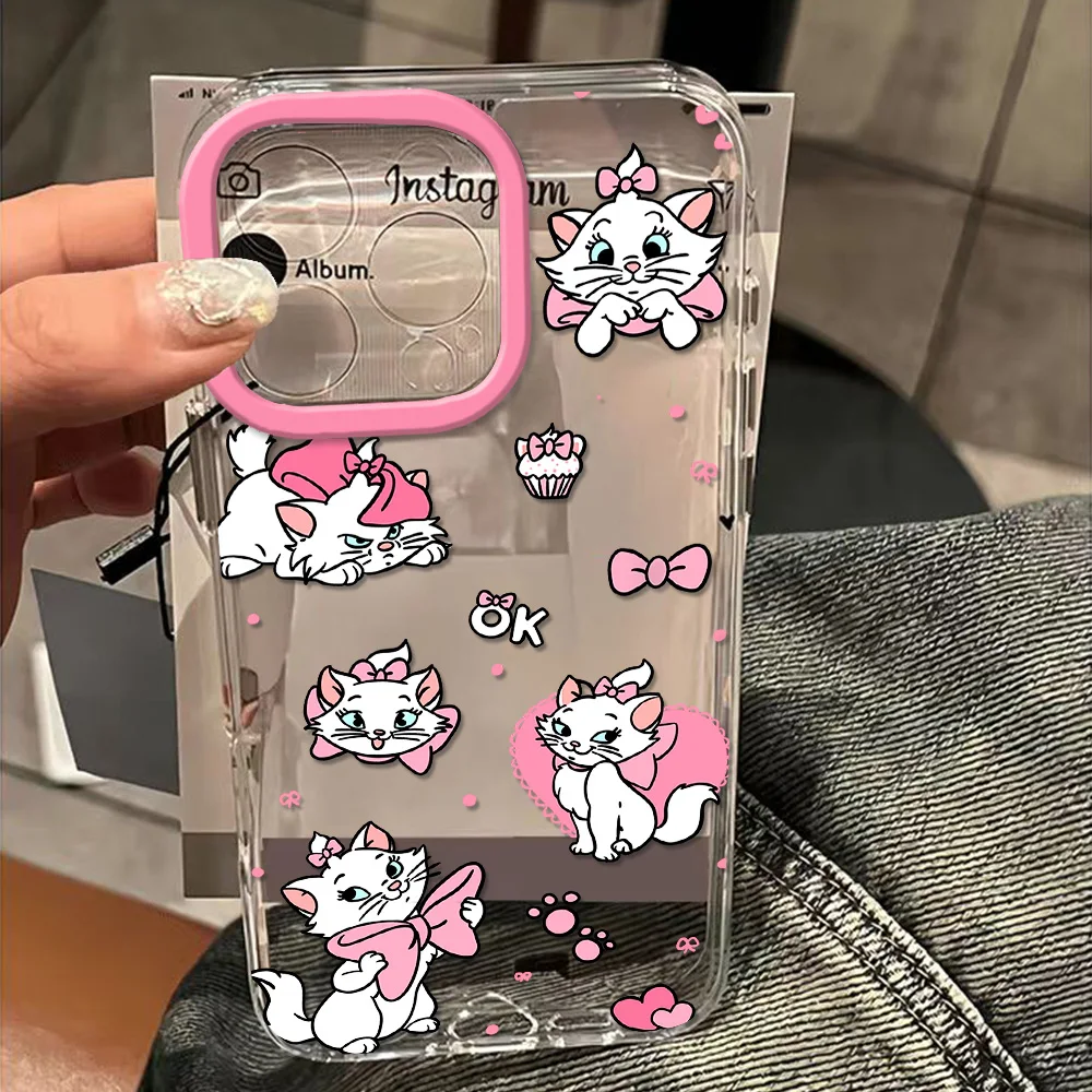 Marie Cat Clear Space Phone Case for Samsung A12 A13 A15 A22 A23 A24 A25 A30 A53 A54 A55 A72 A73 5G Transparent Cover