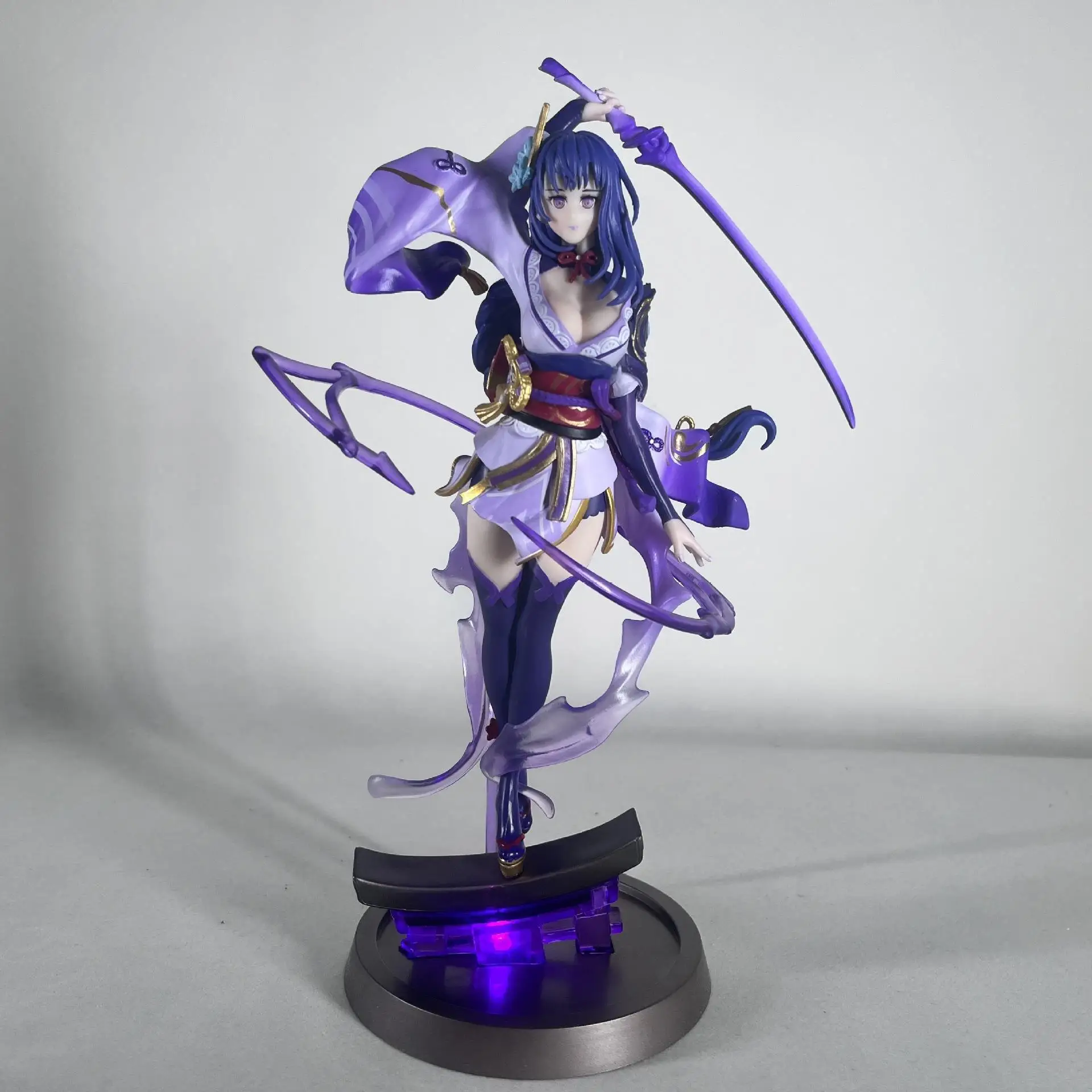 Genshin Impact Game Figura Anime, Estatueta de Ação Raiden Shogun Brilhante, PVC Ornamentos Colecionáveis, Modelo de Brinquedos para Crianças, Presentes