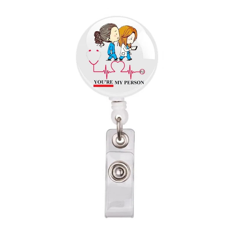 Lovely Cartoon Arts Heart Human Organs Printing Health Care Hospital Medical Nurse Doctor Retractable Badge Reel Clips Keychains