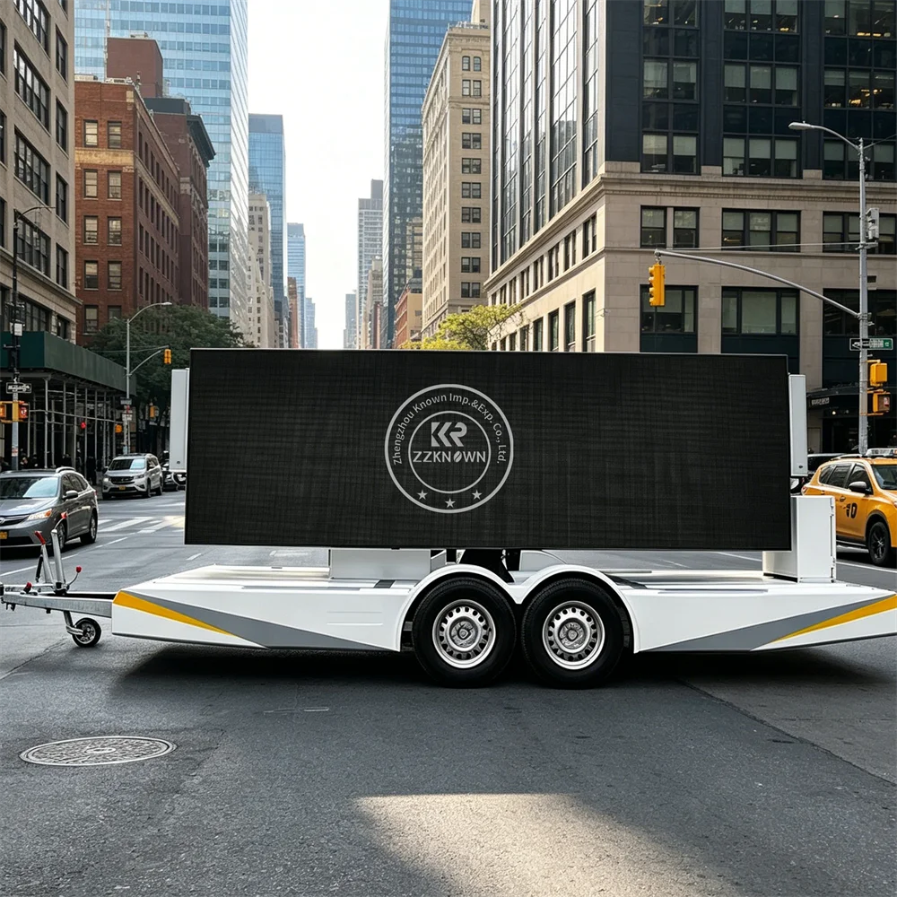 Mobile Solar LED Billboard Advertising Trailer Outdoor Digital Display Screen Truck With Remote Control For Event Marketing