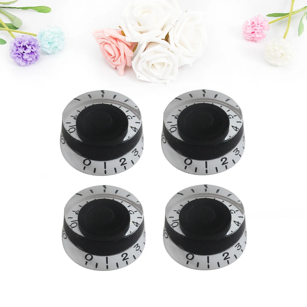 

4pcs Gd19 Plastic Effect Pedal Control Amplifier Knobs For Guitar Bass Replacement Durable High Quality Black White