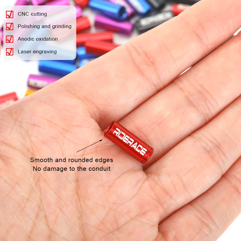 10 pièces/lot de boîtier de câble de dérailleur de vélo, embout en alliage d'aluminium 4mm 5mm, extrémités de câble de frein de changement de vitesse de vélo, bouchon de ligne, bouchons de Tube de fil