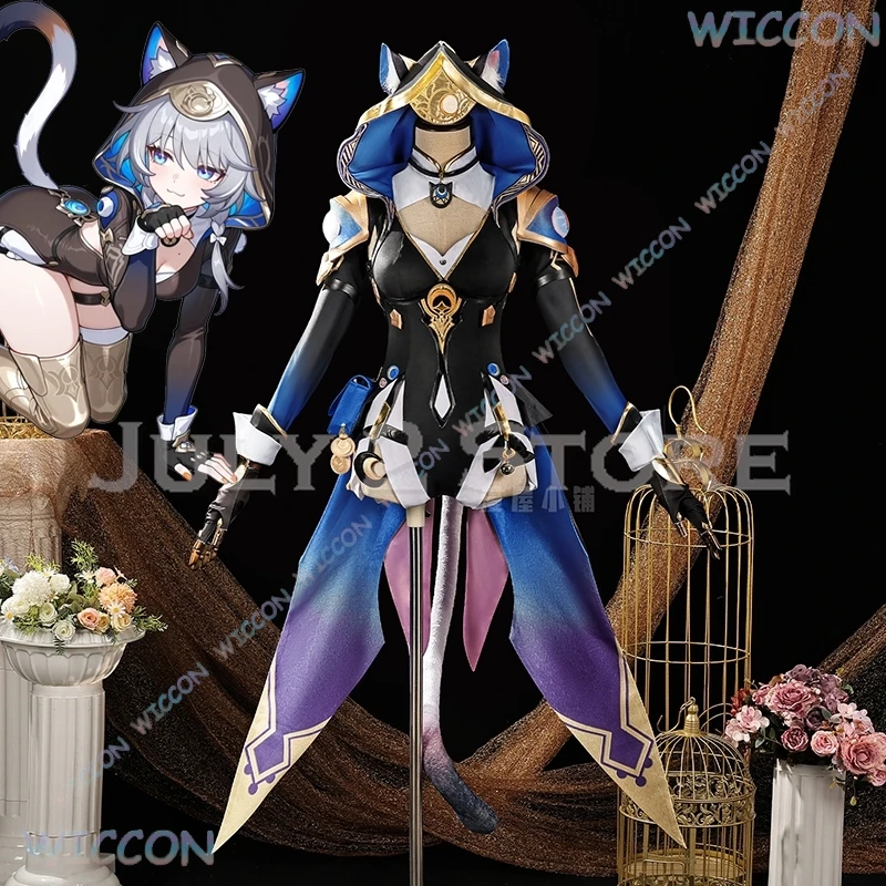 

Cipher Cosplay Honkai: Star Rail Costume Wig Game Cat Girls Hooded Outfit Roleplay Women Halloween Party Sexy Suit with Tail