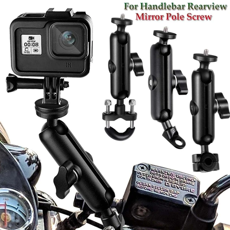 Motorcycle bracket Mount rearview mirror Supporter Bike Handlebar Ride for Go pro Hero 9 8 Camera Accessories