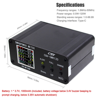 New CQV-SWR120 120W SWR & Power Standing Wave Meter High Standing Wave Alarm Function 240 x 240 Full Color HD FM-AM-SSB