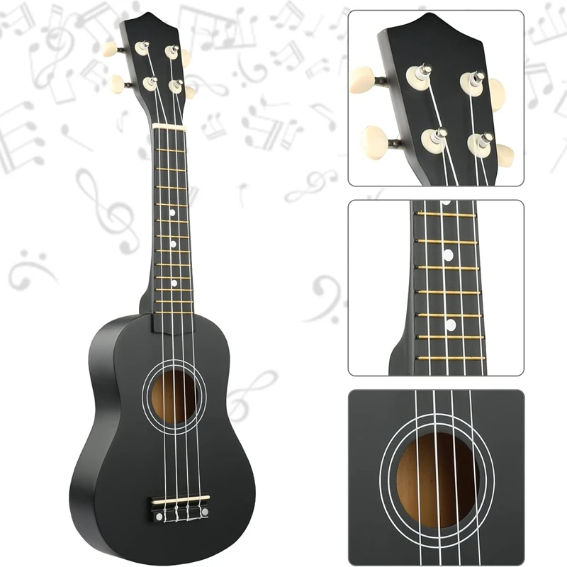 21 Inch Ukulele Set For Beginners 4-String Small Guitar Basswood Ukulele With Carry Bag Clip And 4 Picks-Blue Easy To Use