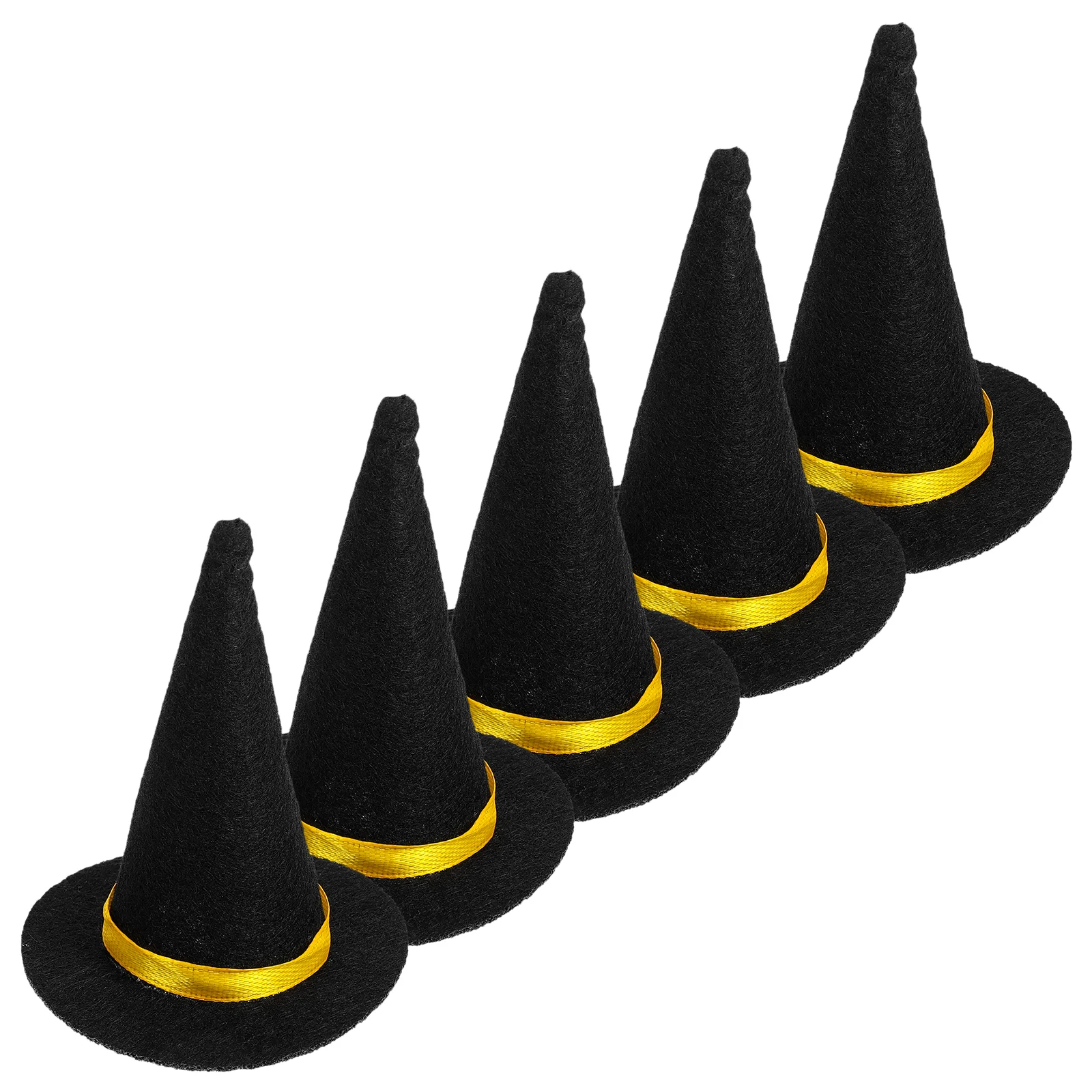 6 Pcs Halloween Decorations Indoor Bottle Mini Witch Hats Hair Accessories DIY Crafts Miss