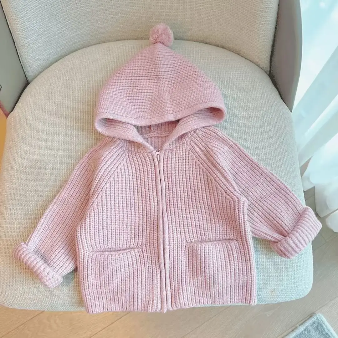 

Новые свитера, вязаные кардиганы, осенние и зимние стили, куртки с капюшоном, детская осенне-зимняя детская одежда на 2025 год