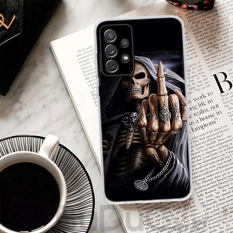 Grim Reaper Skull Skeleton Phone Case For Samsung Galaxy A15 A14 A54 A13 A53 A12 A52S A55 A22 A23 A24 A32 A33 A34 A25 A35 A03S A