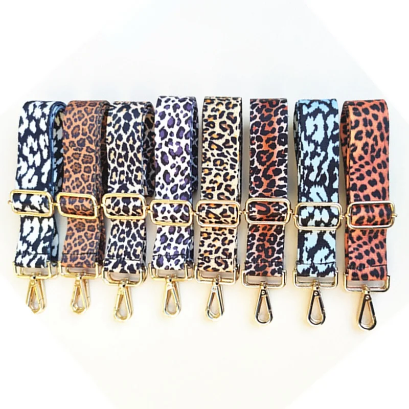 

3.8CM Wide Leopard Bag Straps Women Shoulder Messenger Bag Strap Adjustable Crossbody Strap Female Bag Belts Accessories