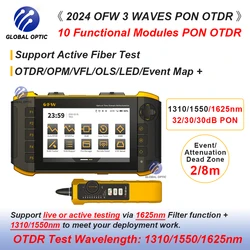 OFW PON OTDR Tripple Test Długość fali 1310/1550/1625nm 32/30/30dB Reflektometr światłowodowy Ekran dotykowy iOLA OPM VFL Mapa wydarzeń