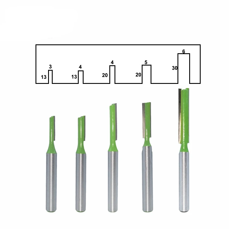 1pcs 6mm Shank Straight Bit Tungsten Carbide Steel Single Double Flute Router Bit Wood Milling Cutter for Wood Woodworking Tools