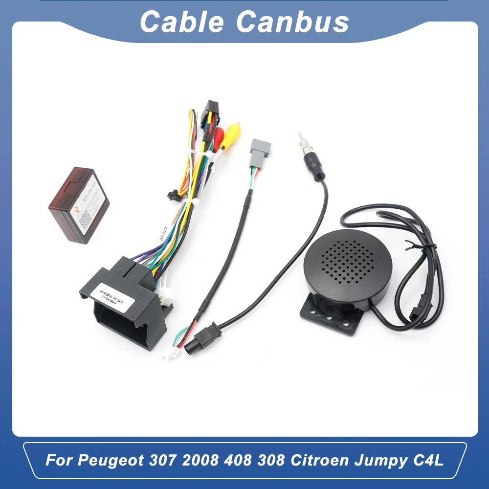 Car Android  Radio Multimedia Wiring Harness Power Cable Canbus Box RP5-PA-001 for Peugeot 307 2008 408 308 Citroen Jumpy C4L