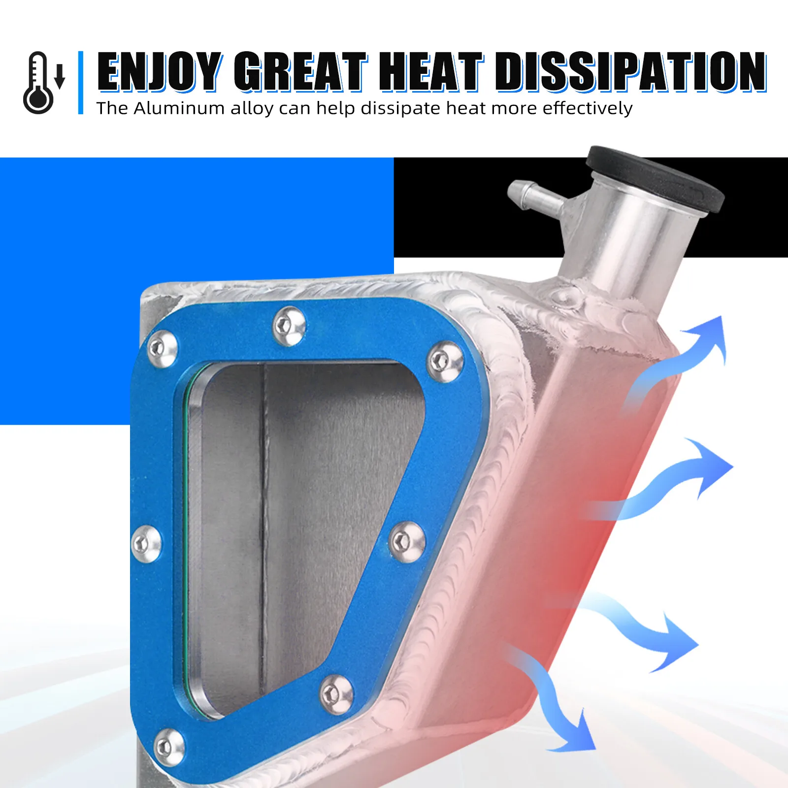 NICECNC For Yamaha Raptor 700 2013-2026 ATV Overflow Coolant Radiator Tank Reservoir with A Cap Raptor 700R 1PE-F1871-00-00