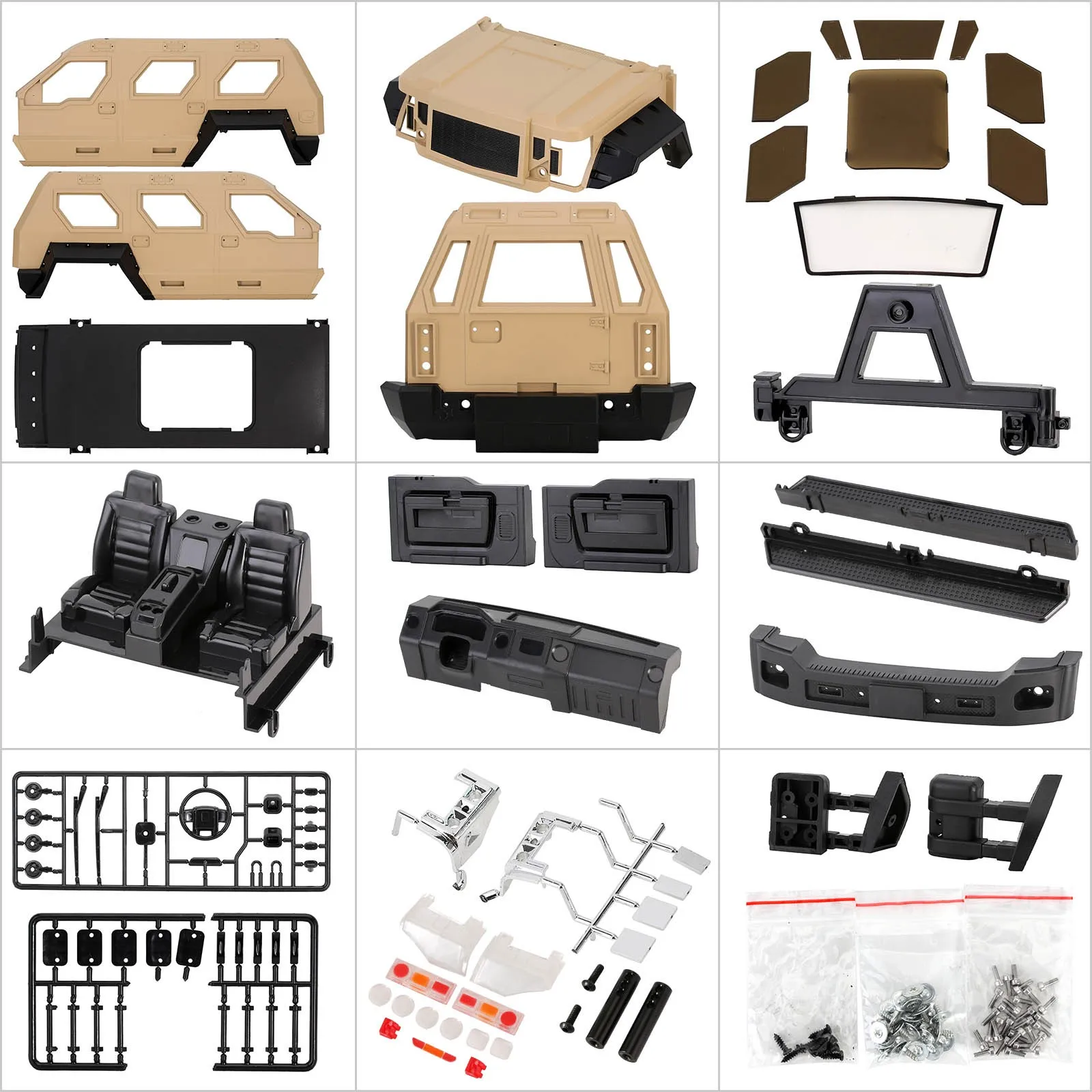 324mm Wheelbase Hard Plastic Off-Road Body Shell George PATTON For 1/10 RC TRUCK AXIAL SCX10 TRX-4