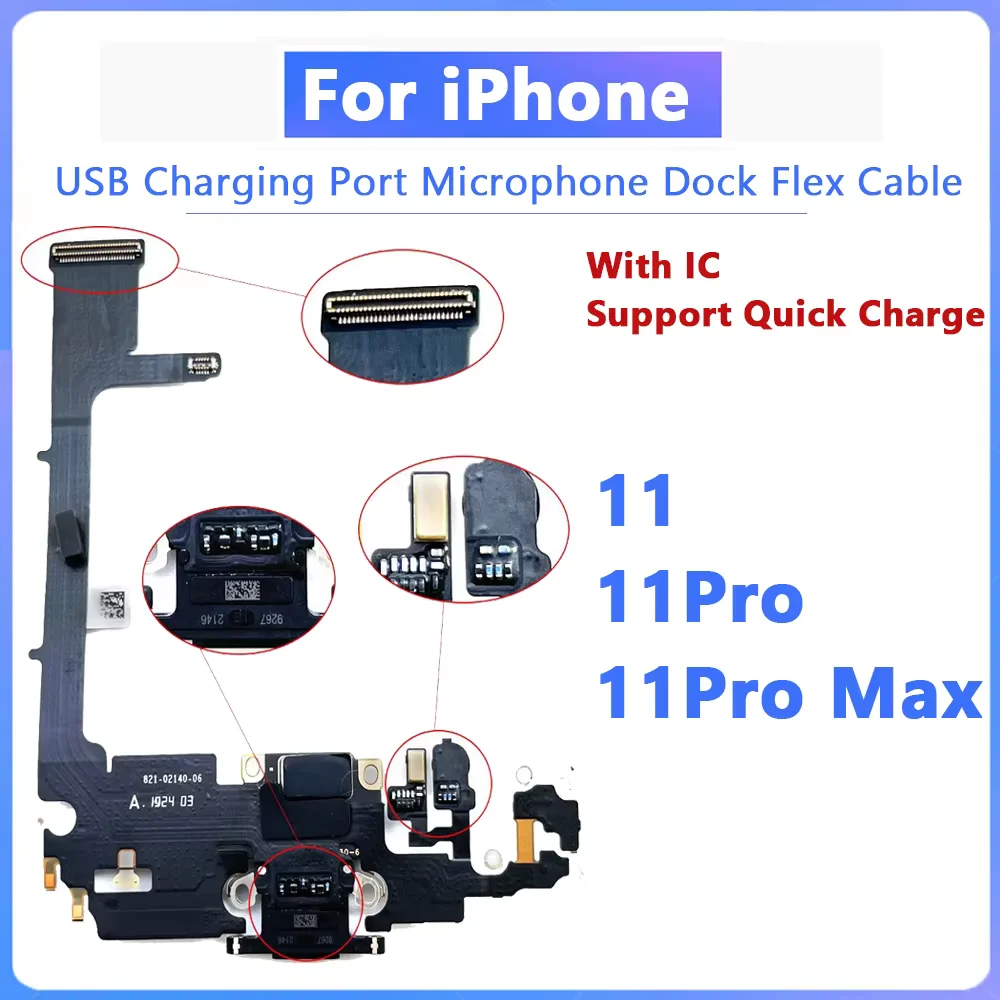 

High Quality For Iphone 11 Pro 11Pro Max USB Charging Port Charger Board Flex Cable Dock Connector With Micro