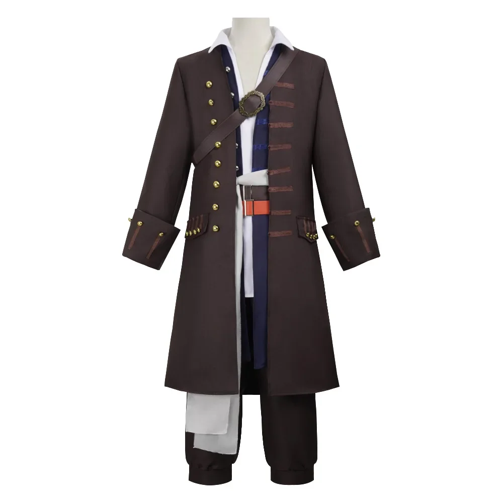 Captain Jack Sparrow Cosplay Costume Men Pirates Uniform Coat Caribbean Carnival Full Set JackSparrow Outfit view 3