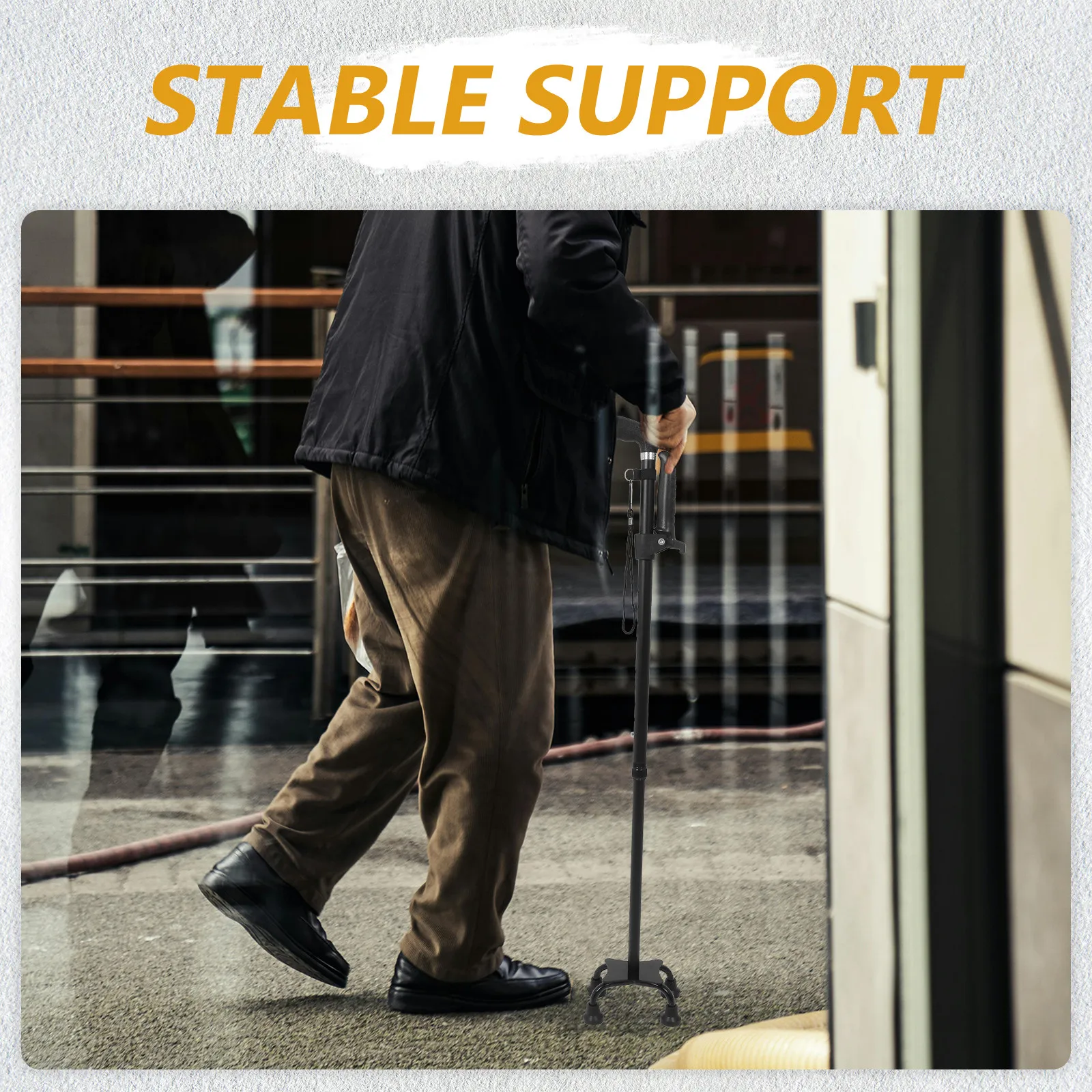 

1 комплект складных тростей для пожилых людей, легкая регулируемая трость из алюминиевого сплава с нескользящим основанием, портативное средство для поддержания мобильности