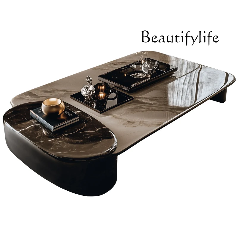 

Light luxury microcrystalline stone coffee table combination minimalist living room home modern villa simple high-end furniture