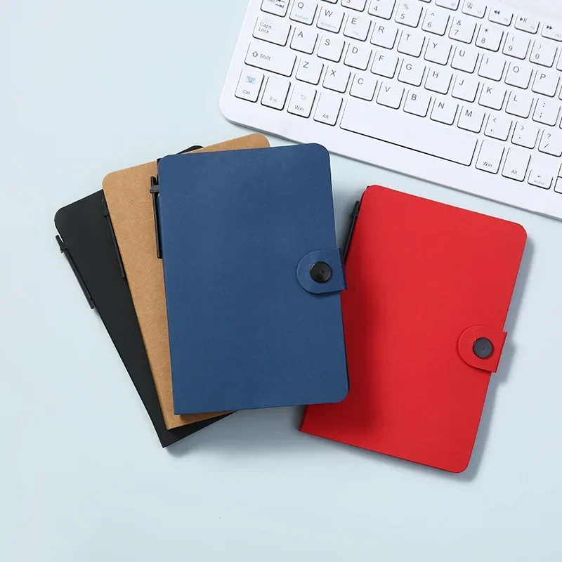 Bloc-notes en papier kraft transparent avec stylo déchirable, bouton de note collante simple