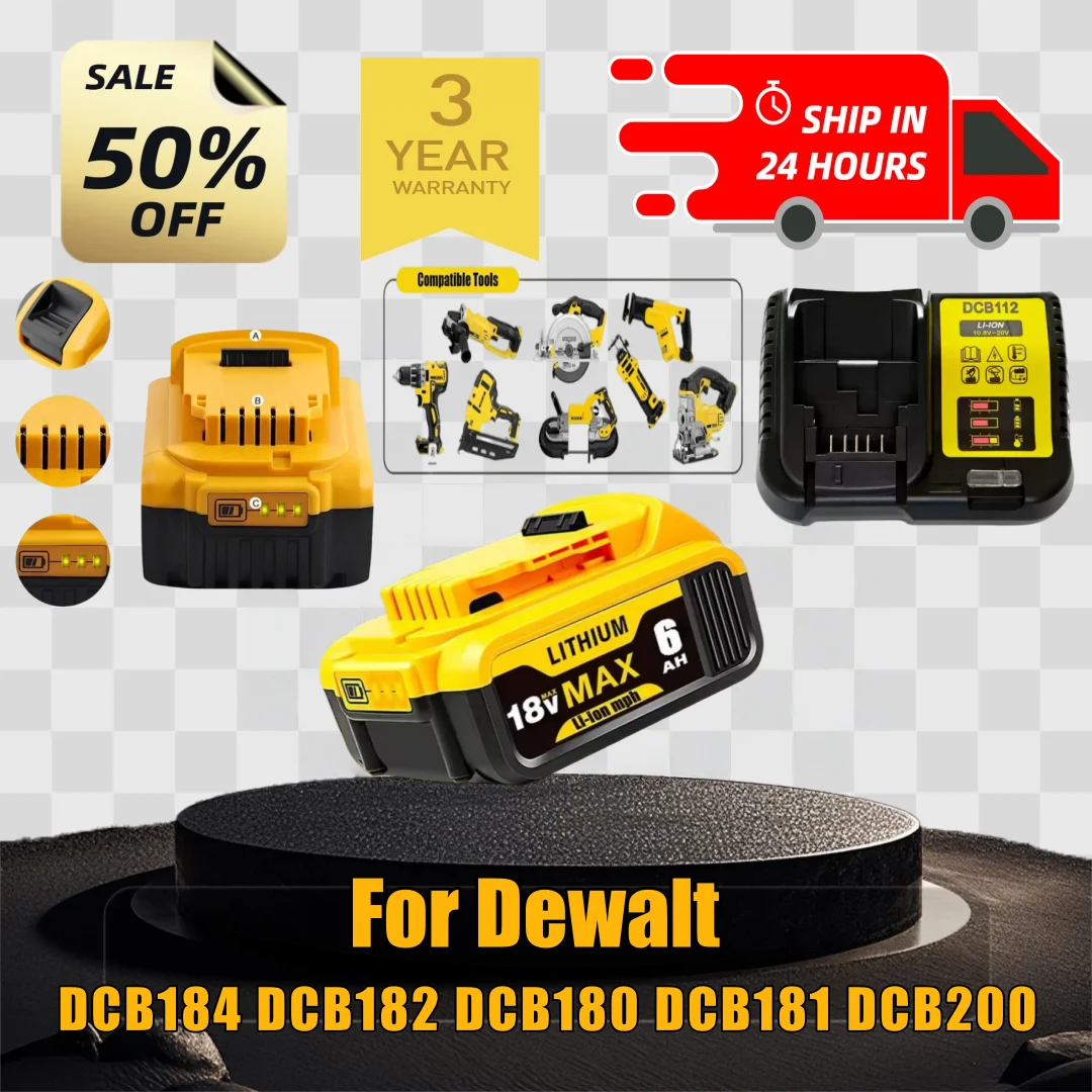 

For Dewalt 18V 12.0Ah Rechargeable battery for Dewalt Cordless screwdriver drill Screw gun wrench impact batteries DCB200 DCD790