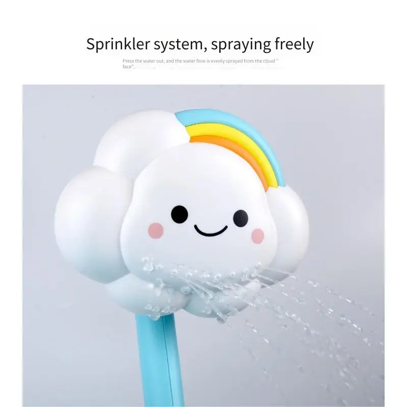 لعبة حمام برأس دش سحابي يدوي - لعبة مائية للأطفال مع صنبور نموذج سحابي لعبة رشاش الحمام لوقت استحمام الأطفال