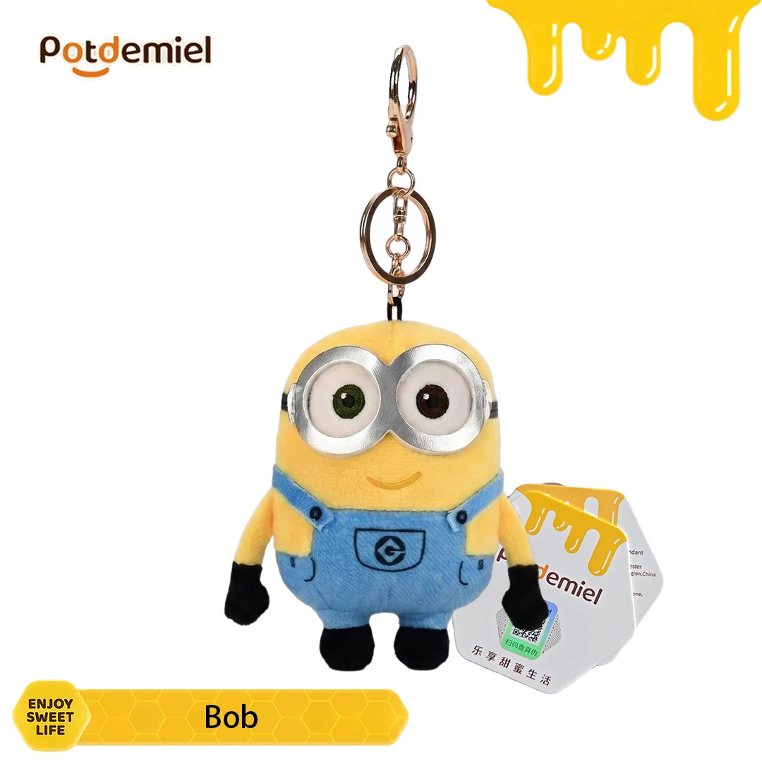 Potdemiel Minions Bob Peluche Suspendue pour Sac à Dos, Charme Amusant et Vibrant, Cadeau d'Anniversaire Doux pour Adolescents, Faveur de Fête, Décoration Maison